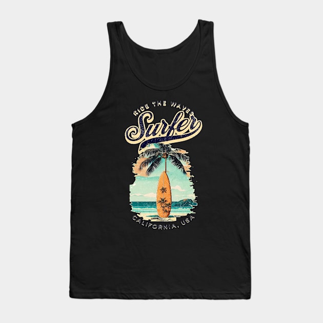 Out For Summer, Hello Summer Funny Surfer Riding Surf Surfing Lover Gifts Tank Top by Customo